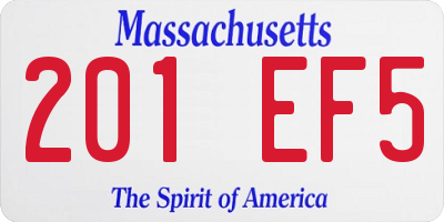 MA license plate 201EF5