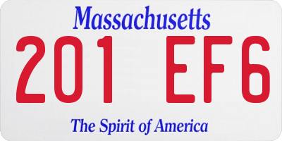 MA license plate 201EF6