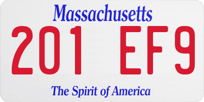 MA license plate 201EF9