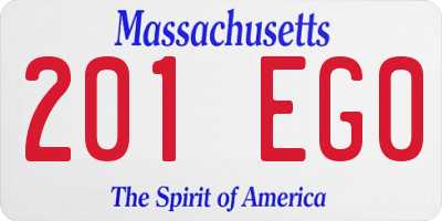 MA license plate 201EG0