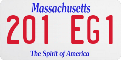 MA license plate 201EG1