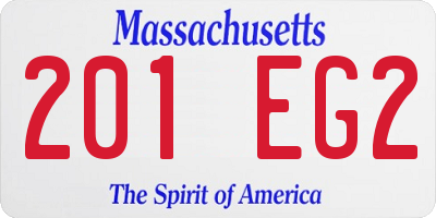 MA license plate 201EG2