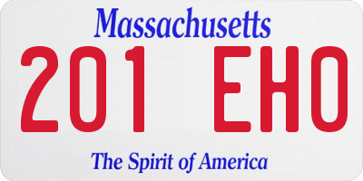 MA license plate 201EH0