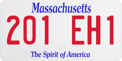 MA license plate 201EH1
