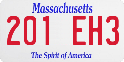MA license plate 201EH3