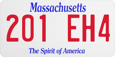 MA license plate 201EH4