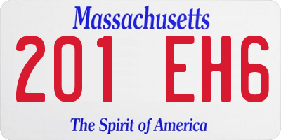 MA license plate 201EH6