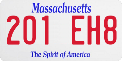 MA license plate 201EH8