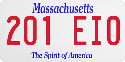 MA license plate 201EI0
