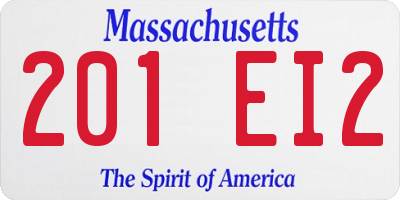 MA license plate 201EI2