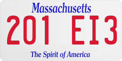 MA license plate 201EI3