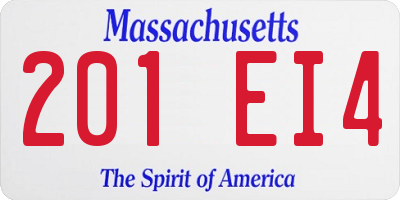 MA license plate 201EI4