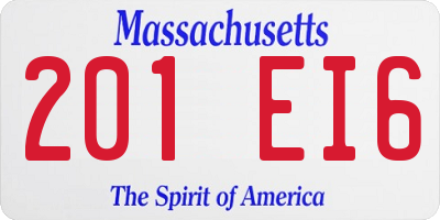 MA license plate 201EI6