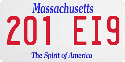 MA license plate 201EI9