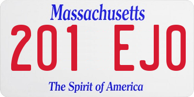 MA license plate 201EJ0