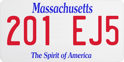 MA license plate 201EJ5