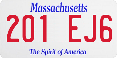 MA license plate 201EJ6