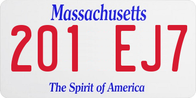 MA license plate 201EJ7