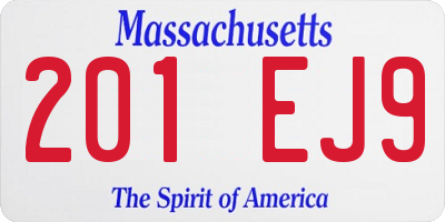MA license plate 201EJ9