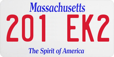 MA license plate 201EK2