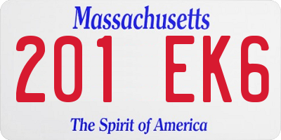 MA license plate 201EK6