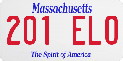 MA license plate 201EL0