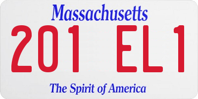 MA license plate 201EL1