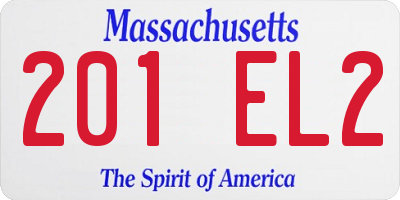 MA license plate 201EL2