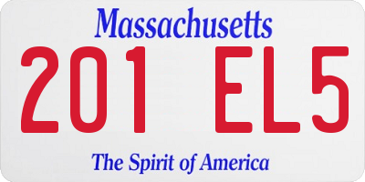 MA license plate 201EL5