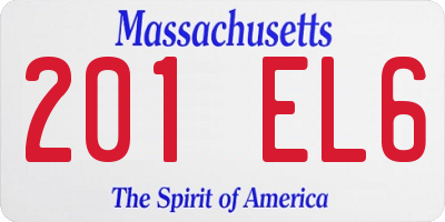 MA license plate 201EL6