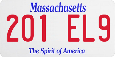 MA license plate 201EL9