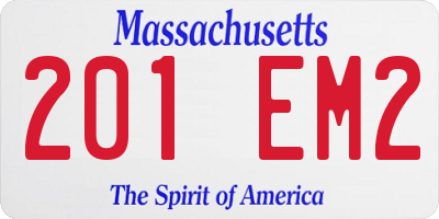 MA license plate 201EM2