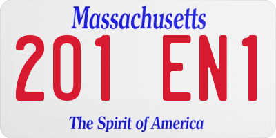 MA license plate 201EN1