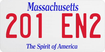 MA license plate 201EN2