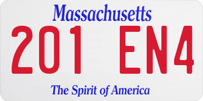 MA license plate 201EN4