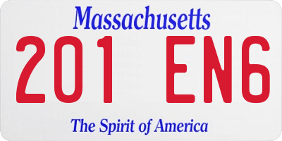 MA license plate 201EN6
