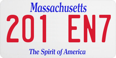 MA license plate 201EN7