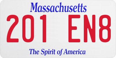 MA license plate 201EN8