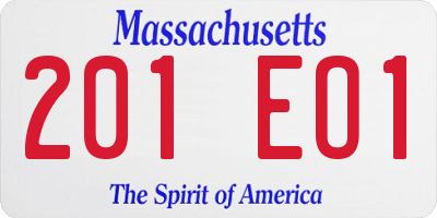MA license plate 201EO1