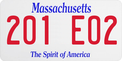 MA license plate 201EO2