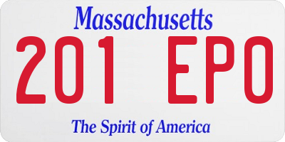 MA license plate 201EP0
