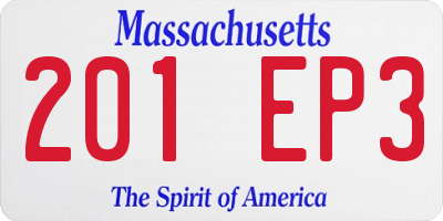 MA license plate 201EP3