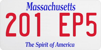 MA license plate 201EP5