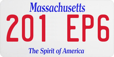 MA license plate 201EP6