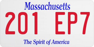 MA license plate 201EP7