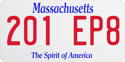 MA license plate 201EP8