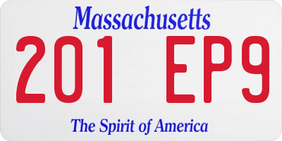 MA license plate 201EP9