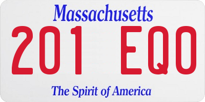 MA license plate 201EQ0