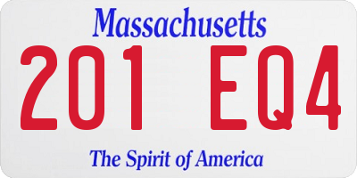 MA license plate 201EQ4