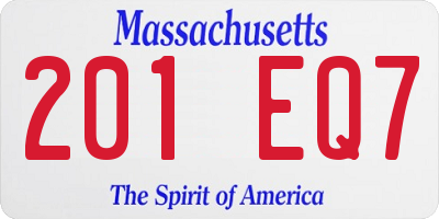 MA license plate 201EQ7